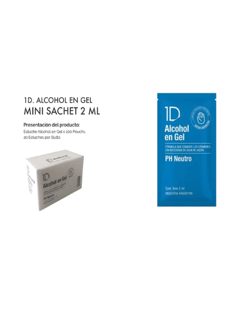 Alcohol En Gel Mini Sachet 2 Ml X 100 Unid
