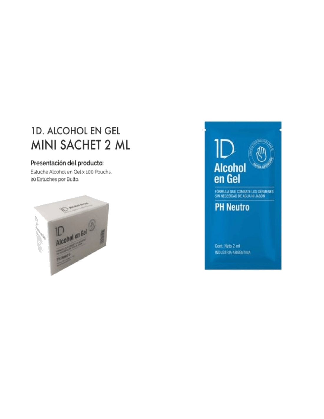 Alcohol En Gel Mini Sachet 2 Ml X 100 Unid