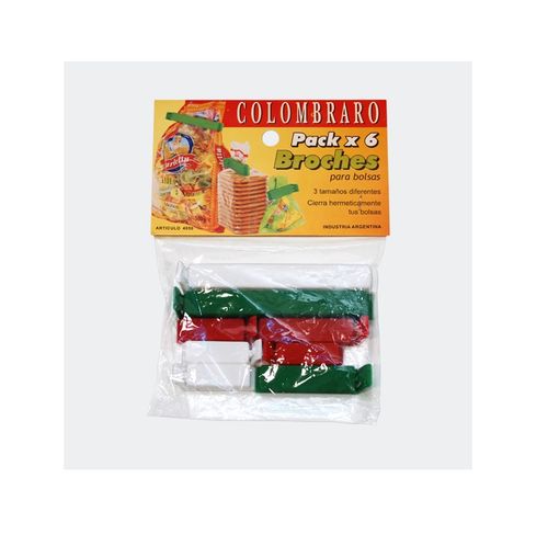 Broches Cierra Bolsa Plasticos Pack X 12 Unidades (4060)