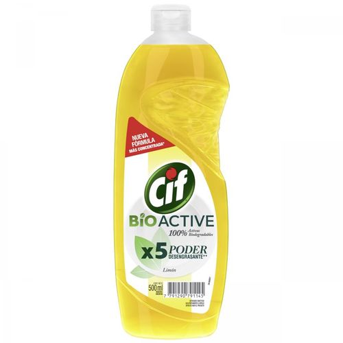 Cif Active Gel X 5 Poder Desengrasante Limon X 750 Ml.