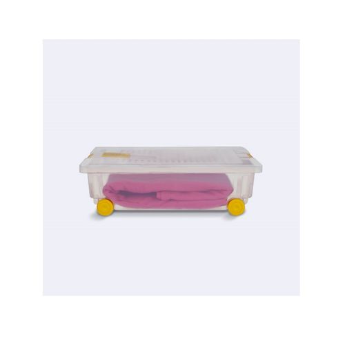 Caja Organizadora Plastica Bajo Cama Con Ruedas Y Tapa 25 Lts (9386)