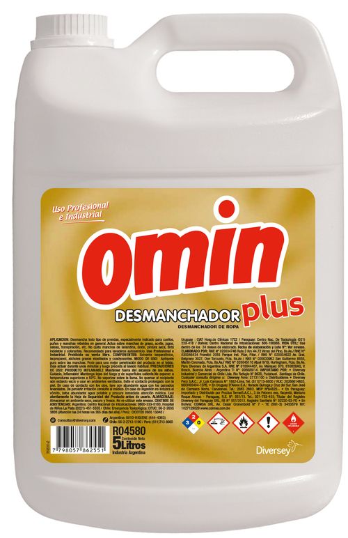 Omin Desmanchador Plus X 5 Litros De Diversey