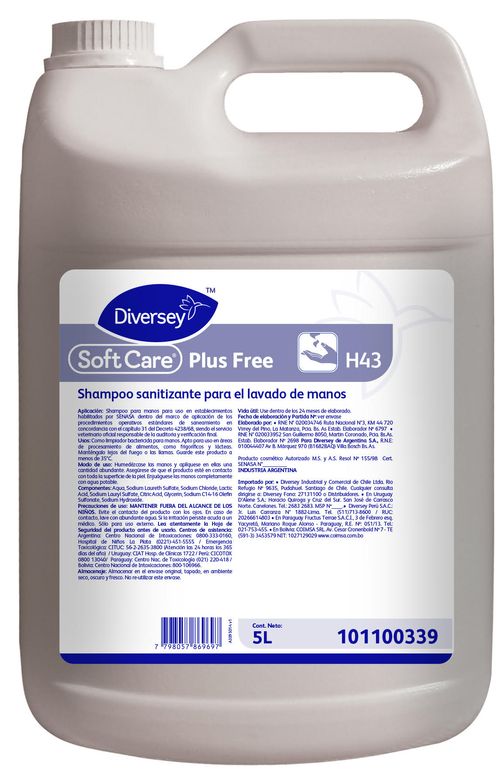 Softcare Plus Free X 5 Lts. (Diversey)