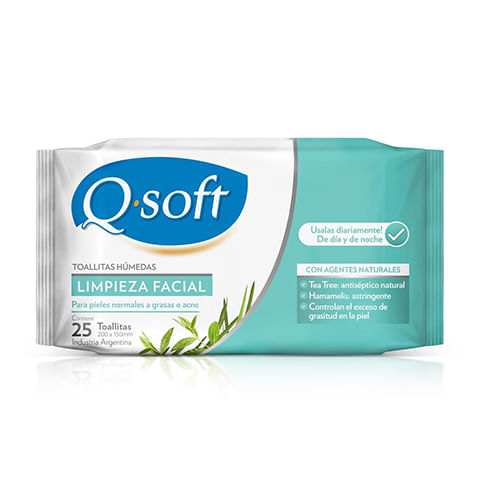 Q-Soft Toallitas Demaquillantes Pieles Grasas X 25 Unid