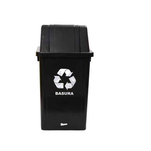 Cesto 60 Lts Push Con Tapa Vaiven (Pu60Ne) Negro