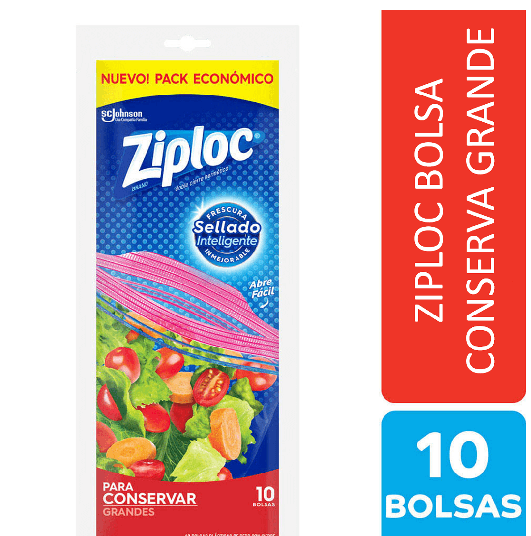 Ziploc Bolsa Conserva Grande X 10 Unid