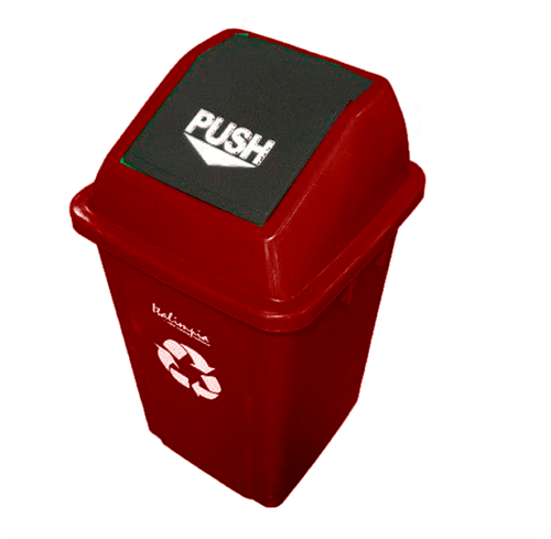 Cesto Con Tapa Push 60 Lts. Italimpia (5660R) Rojo