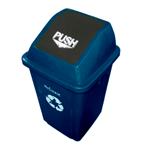 Cesto Con Tapa Push 60 Lts. Italimpia (5660B) Azul