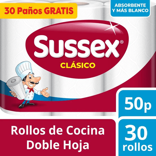 Bolson Rollo De Cocina Sussex  50 Paños X 30 Un. (5705)