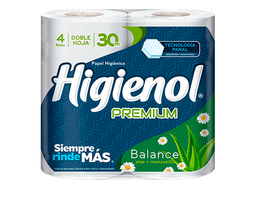 Papel Higiénico Higienol Premium 30mts D/h 10 Pack X 4 Un.