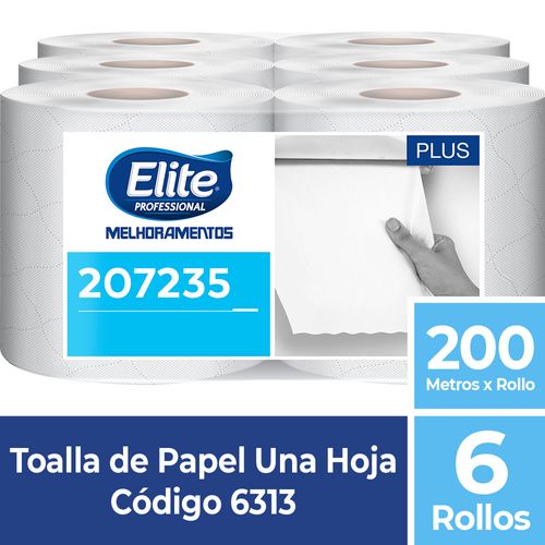 Toalla En Rollo Elite Plus S/h 200 Mt Pack X 6 Rollos (6313)