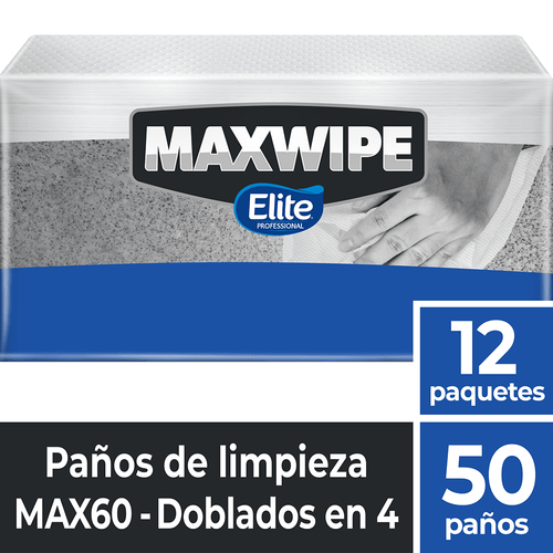 Paños Reutilizables Maxwipe 60 Doblado X 50 Paños (6385) Blanco