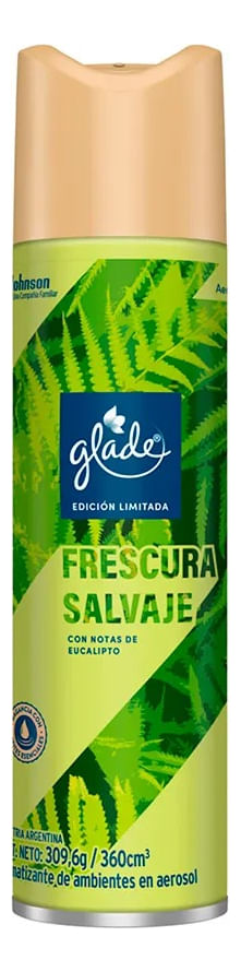Aromatizante Glade En Aerosol Frescura Salvaje X 360 Cc.