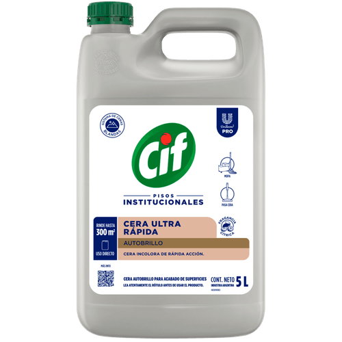 Cera Para Pisos Ultra Rapida Cif X 5 Lts