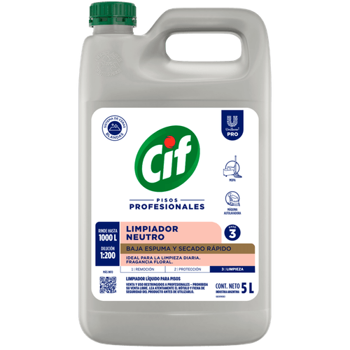 Limpiador Neutro Para Pisos Cif X 5 Lts