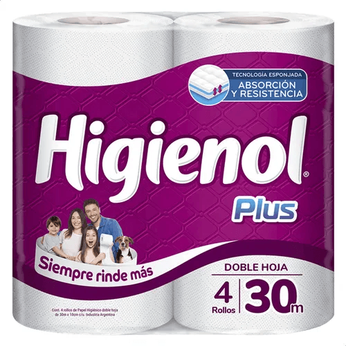 Papel Higienico Higienol DH 30 Mts. Bolson 10 x 4 Un. (1553)