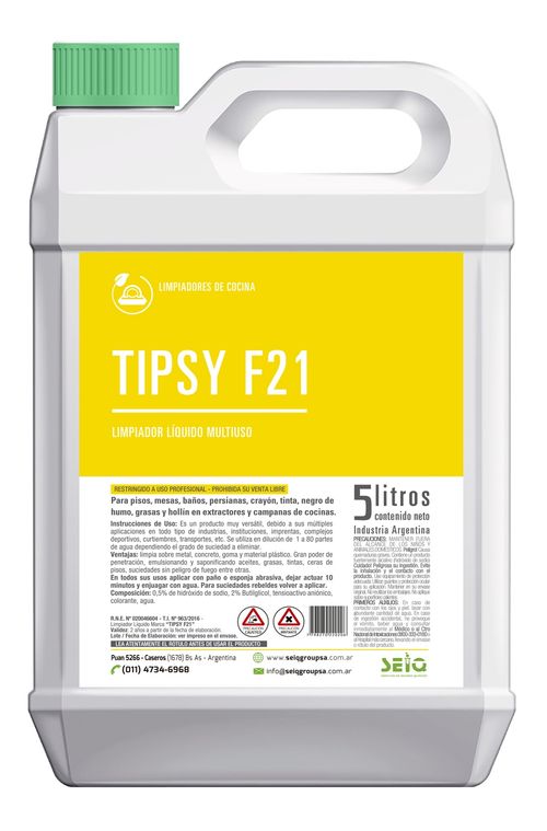 Limpiador Multiuso Tipsy 21 X 5 Lts Seiq