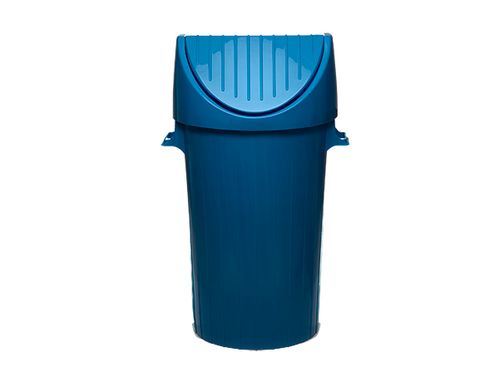 Recipiente Redondo 125 Lts Con Manija Y Tapa Basculante Azul