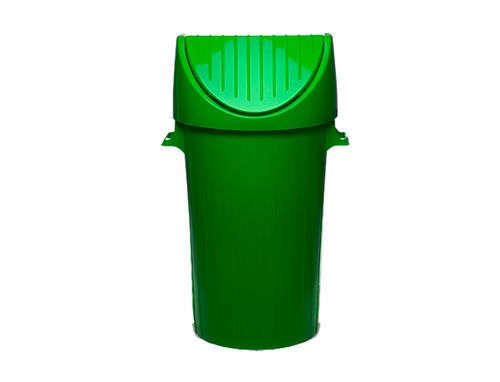 Recipiente Redondo 125 Lts Con Manija Y Tapa Basculante Verde