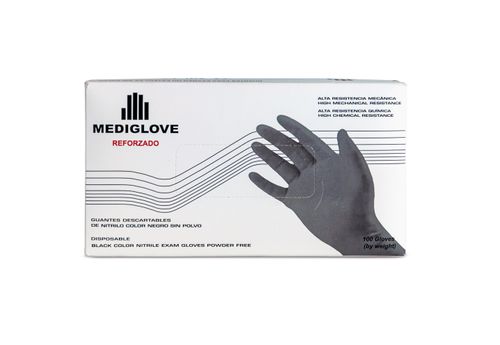 Guantes Descartables Nitrilo Negro Reforzado Chico X 100 Un.