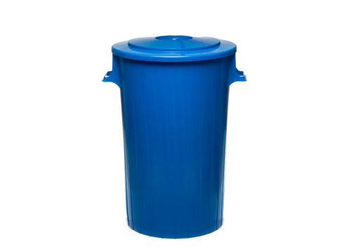 Recipiente Resid Redondo 68 Lts Azul Tapa Plana